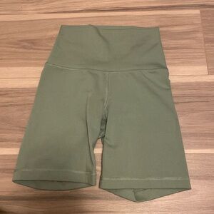 Sage Green Biker Shorts.